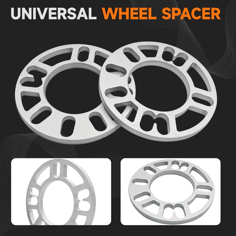 LUJIANI Store 4 Pack Universal Wheel Spacers, 0.39"(10mm) Die Cast Replacement Aluminum Spacer for 4 & 5 Lugs Wheels/Rims, Fits 98 to 120mm Multiple Bolt Pattern, 4x100, 4x108, 4x110, 5x114.3, 5x4.5, 5x120 - Image 4
